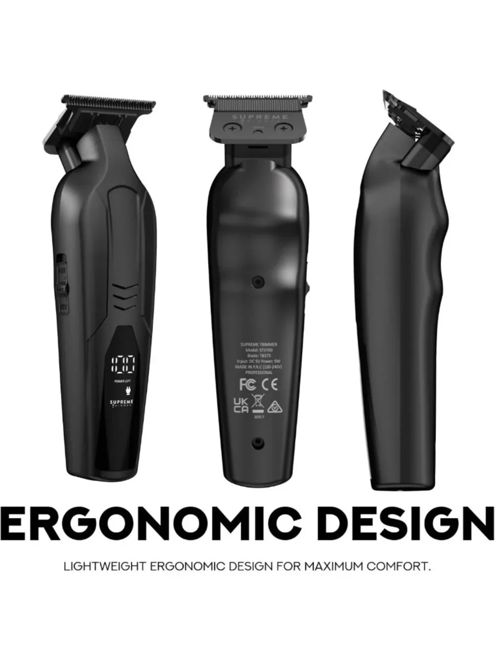 Professional Cordless Barber Trimmer - Ultra Sharp T-Blade, Fast Charge, 120 Min